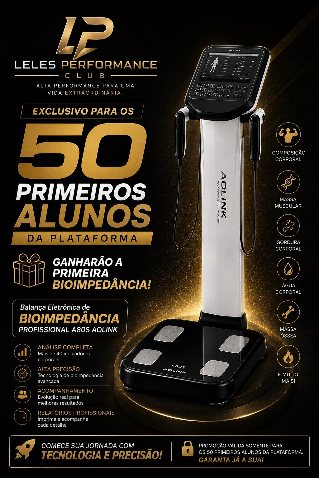 Promoção Bioimpedância Leles Performance Club